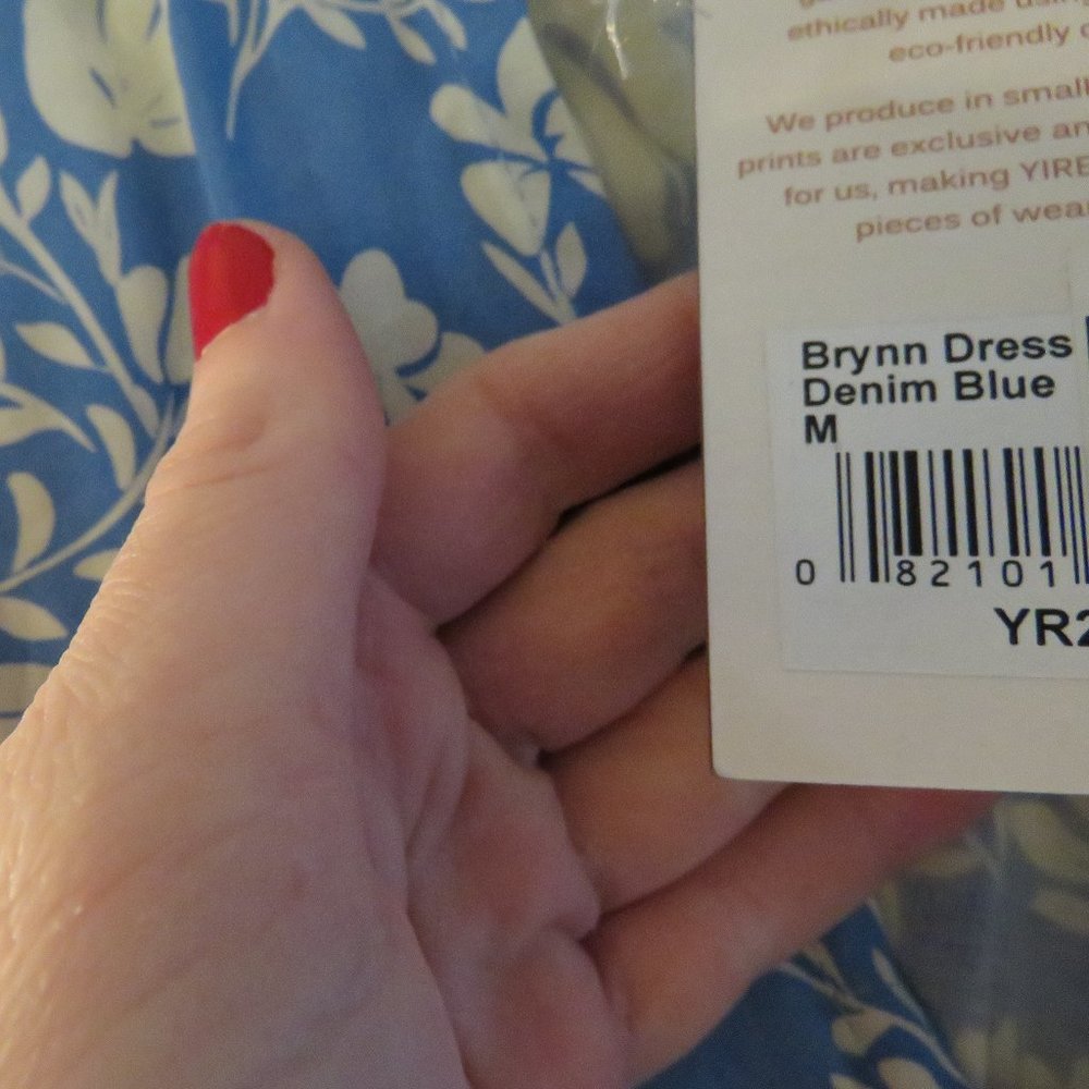 YIREH Brynn Floral Button Front Hawaiian Midi Dress in Denim Blue - Size M NWT - Picture 5 of 15